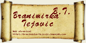 Branimirka Tejović vizit kartica